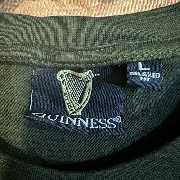 Guinness Irish Label Large T-Shirt Official Merchandise for Beer Lovers Green - Picture 3 of 6